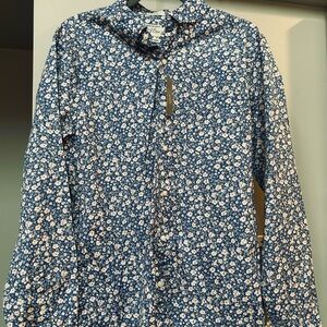 J. Crew Navy and Pink Floral Shirt